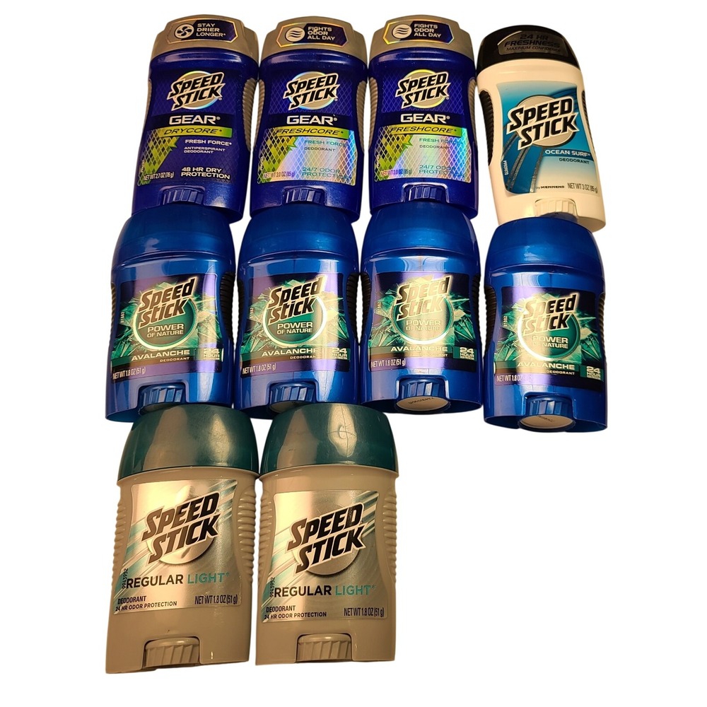 Speed Stick Deodorant Antiperspirant Bundle 10pk Gear Avalanche Ocean Surf Light